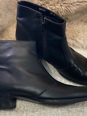 Vintage Martino Men's Black Leather Side-Zip Ankle Boots